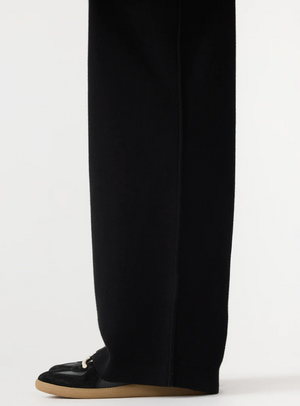Bassike Wide Leg Athletic Cotton Pant - Black