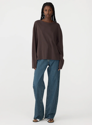 Bassike Boyfriend Heritage L/S T.Shirt - Dark Plum