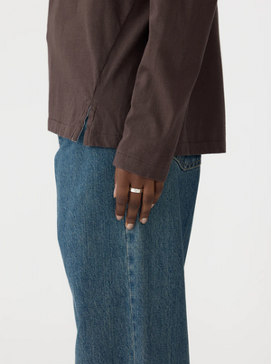 Bassike Boyfriend Heritage L/S T.Shirt - Dark Plum