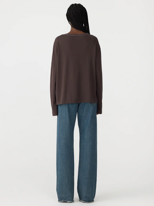 Bassike Boyfriend Heritage L/S T.Shirt - Dark Plum