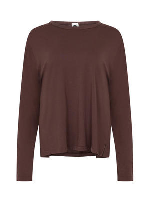 Bassike Boyfriend Heritage L/S T.Shirt - Dark Plum