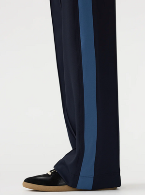 Bassike Twill Stripe Detail Pant - Ink/Marine Blue