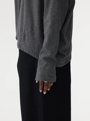 Bassike Circle L/S T.Shirt - Charcoal Marl