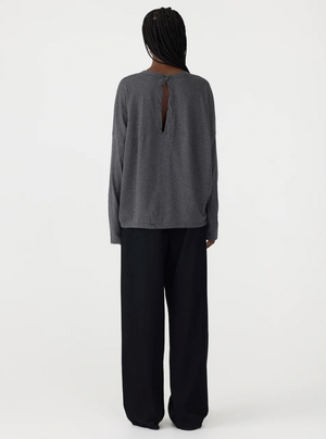 Bassike Circle L/S T.Shirt - Charcoal Marl