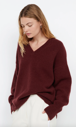 Bec and Bridge Campbell V Neck Jumper - Plum