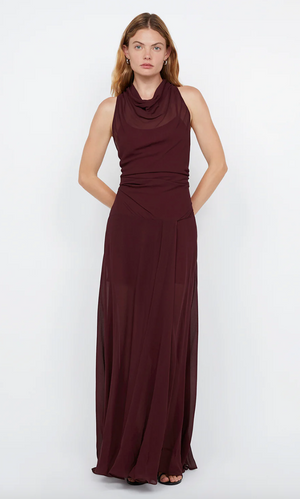 Bec and Bridge Rochelle High Neck Dress - Plum