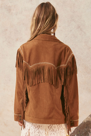 PRE ORDER - Spell Fearless Heart Suede fringe Jacket - Vintage Tan - PRE ORDER