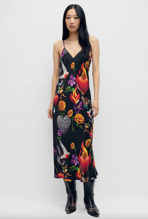 Silk Laundry 90's Slip Dress - Dearly Beloved Black