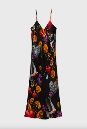 Silk Laundry 90's Slip Dress - Dearly Beloved Black