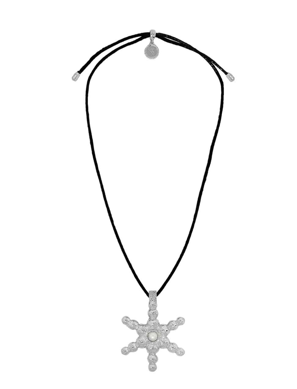 Mountain & Moon Atlas Necklace - Silver Pearl