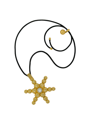 Mountain & Moon Atlas Necklace Gold Pearl