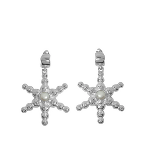 Mountain & Moon Thea Earrings - Silver Pearl