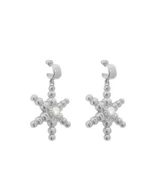 Mountain & Moon Thea Earrings - Silver Pearl