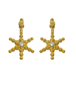 Mountain & Moon Thea Earrings - Gold Pearl