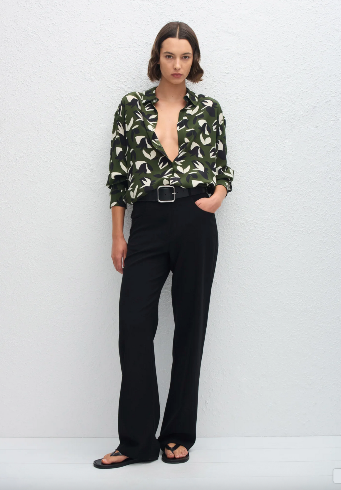 Matteau Long Sleeve Silk Shirt - Agave