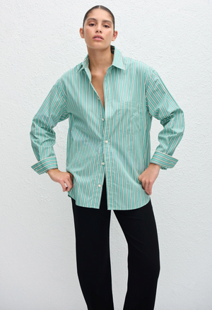 Matteau Classic Stripe Shirt - Aegean Stripe