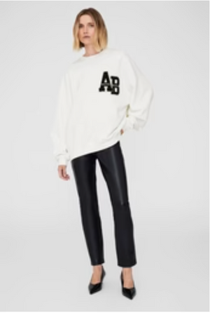 Anine Bing Miles Oversized Sweatshirt Letterman - Off White