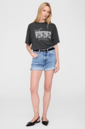 Anine Bing Ashton Tee Concert - Washed Black