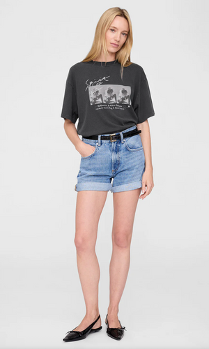 Anine Bing Ashton Tee Concert - Washed Black