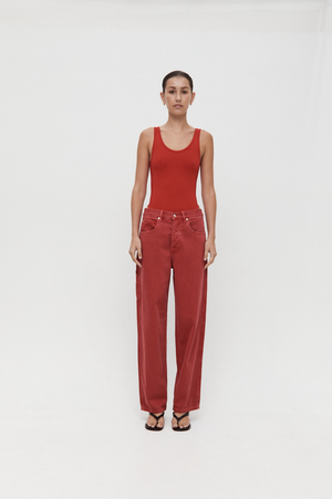Nagnata Vegetable Dye Utility Jean - Ruby