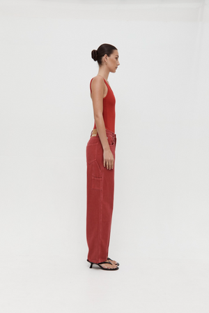 Nagnata Vegetable Dye Utility Jean - Ruby