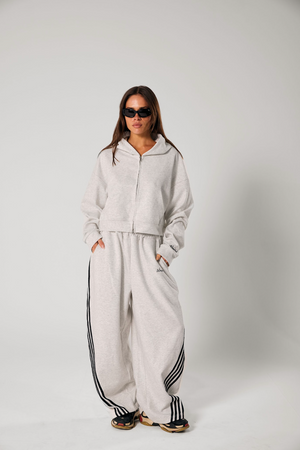 Ssaint Cropped Hoodie - Grey