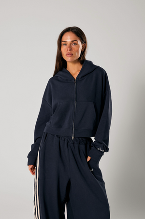 Ssaint Cropped Hoodie - Navy