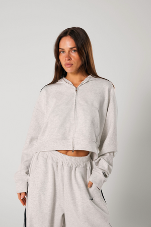 Ssaint Cropped Hoodie - Grey