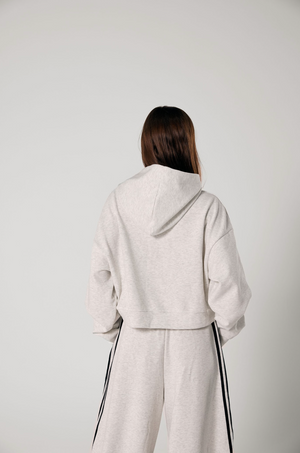 Ssaint Cropped Hoodie - Grey