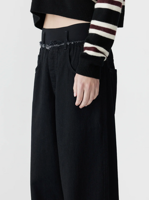 Bassike Elasticated Denim Jean - Black