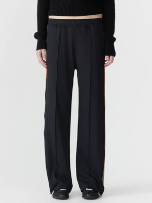 Bassike Twill stripe Detail Pant - Black / Argan