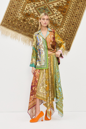 Alemais Clemenza Spliced Scarf Silk Skirt - PRESALE