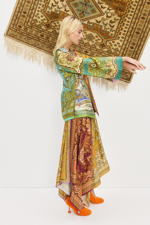 Alemais Clemenza Spliced Scarf Silk Skirt - PRESALE