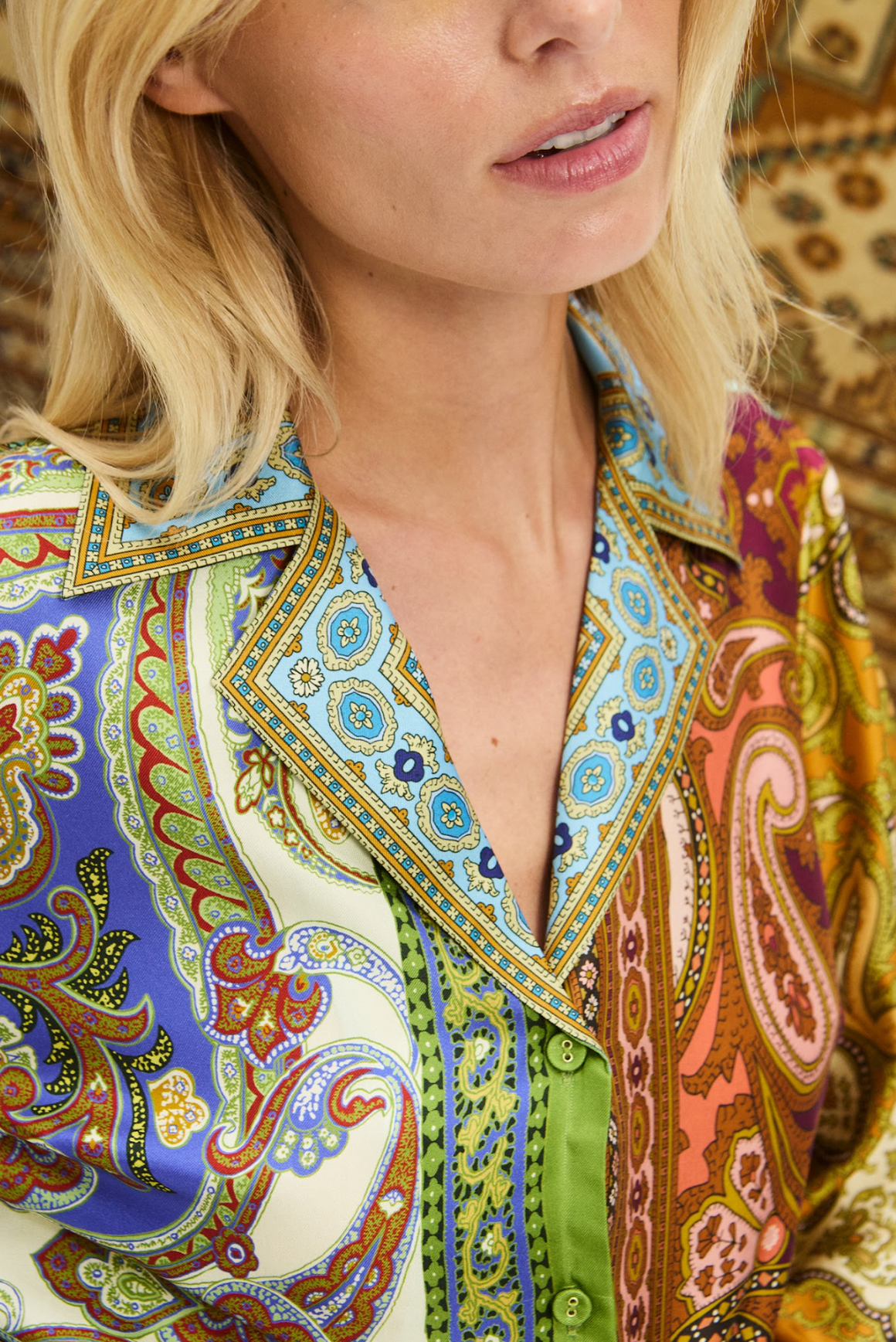 Alemais Clemenza Spliced Silk Shirt - PRESALE