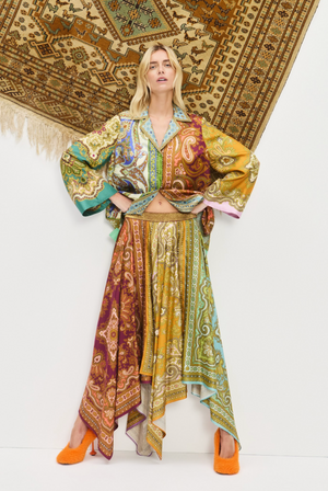 Alemais Clemenza Spliced Scarf Silk Skirt - PRESALE