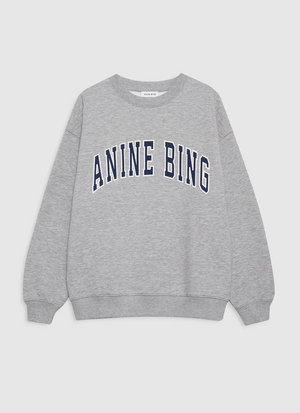 Anine Bing Spencer sweatshirt - Medium Heather Grey with Navy