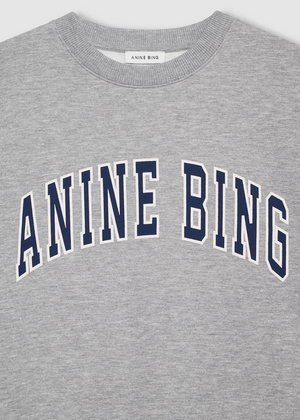 Anine Bing Spencer sweatshirt - Medium Heather Grey with Navy