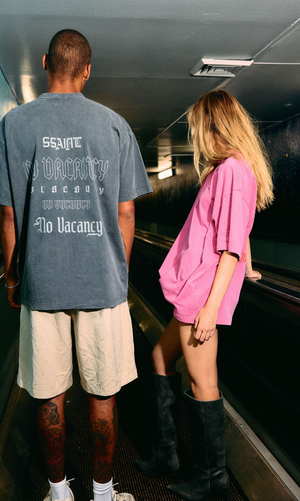 Ssaint No Vacancy Tee - Charcoal Acid Wash