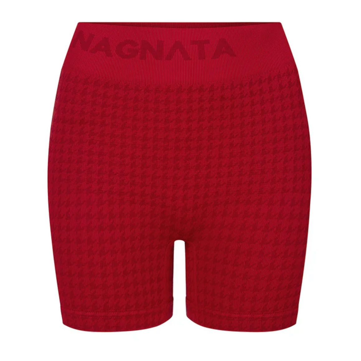 Nagnata Houndstooth Wool Mini Short - Crimson