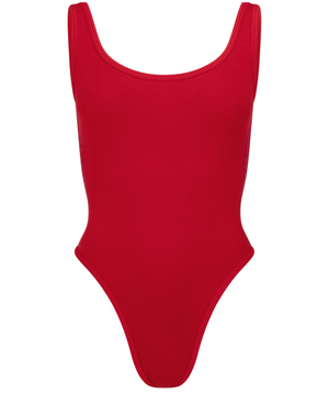 Nagnata Houndstooth Wool Bodysuit- Crimson