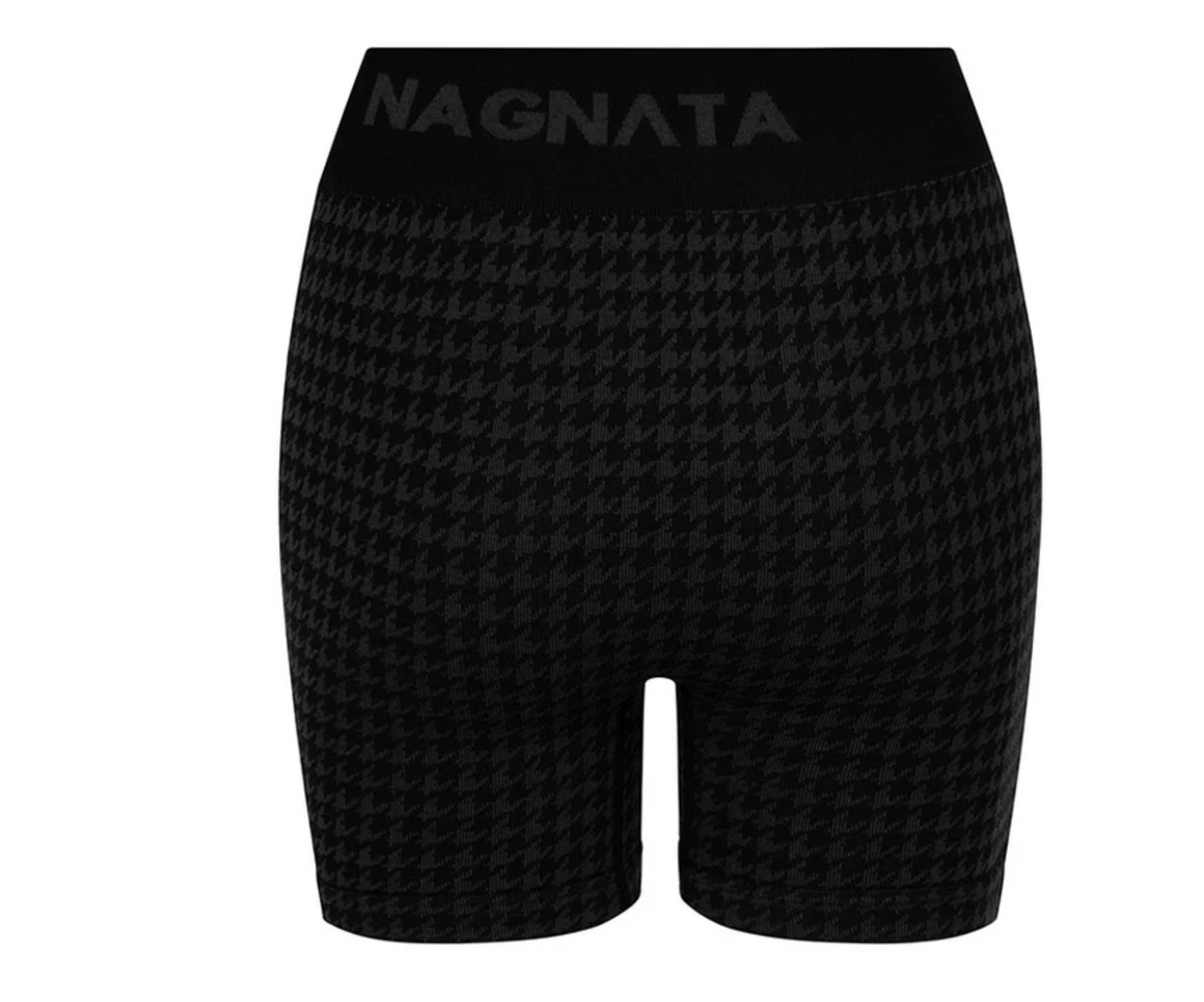 Nagnata houndstooth Wool Mini Short - Black