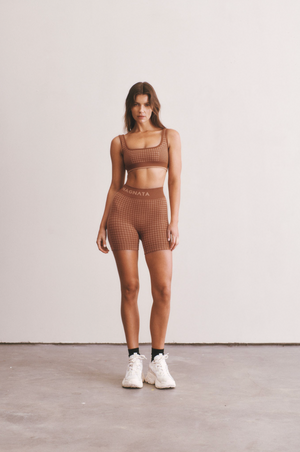 Nagnata Houndstooth Wool Mini Short - Spice