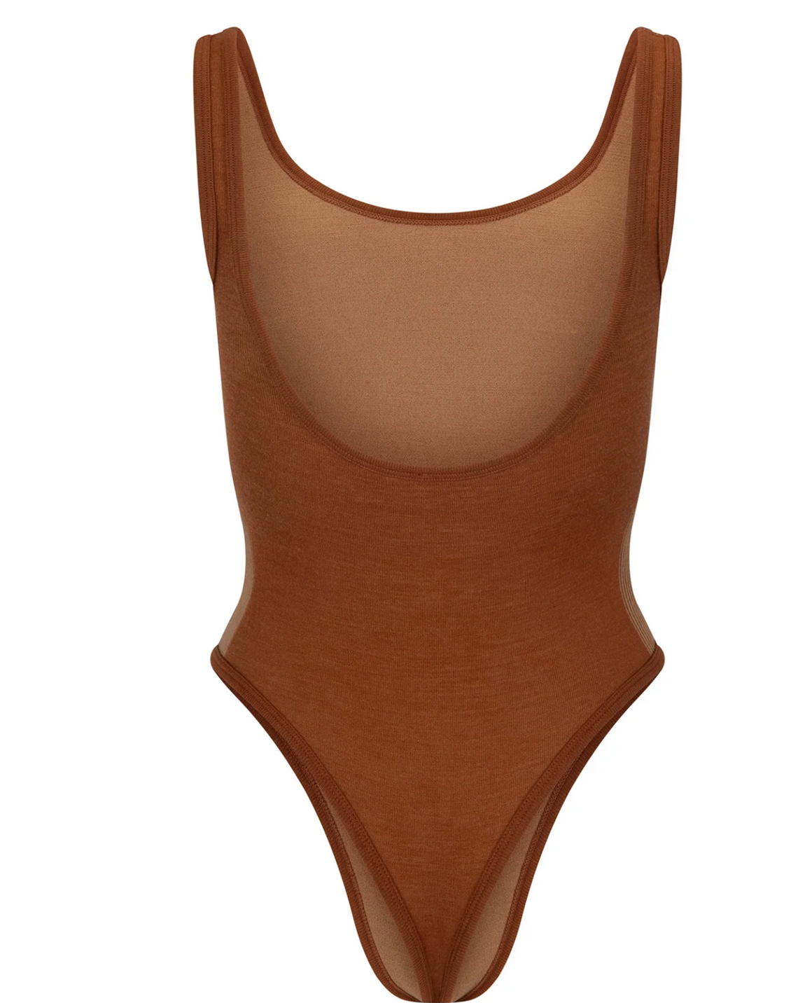 Nagnata Houndstooth Wool Bodysuit - Spice
