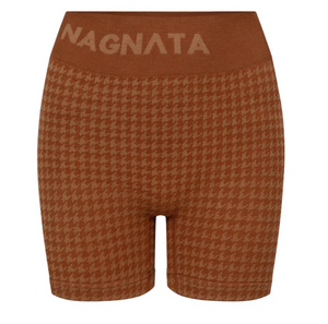 Nagnata Houndstooth Wool Mini Short - Spice