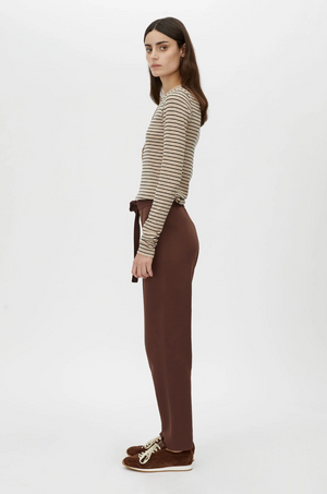 Camilla and Marc Cassian Button Down Stripe Top - Oatmeal