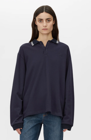 Camilla and Marc Aqui Long Sleeve Monogram Top - Midnight Navy