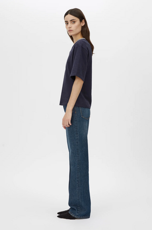 Camilla and Marc Aqui V Neck Monogram Tee - Midnight Navy