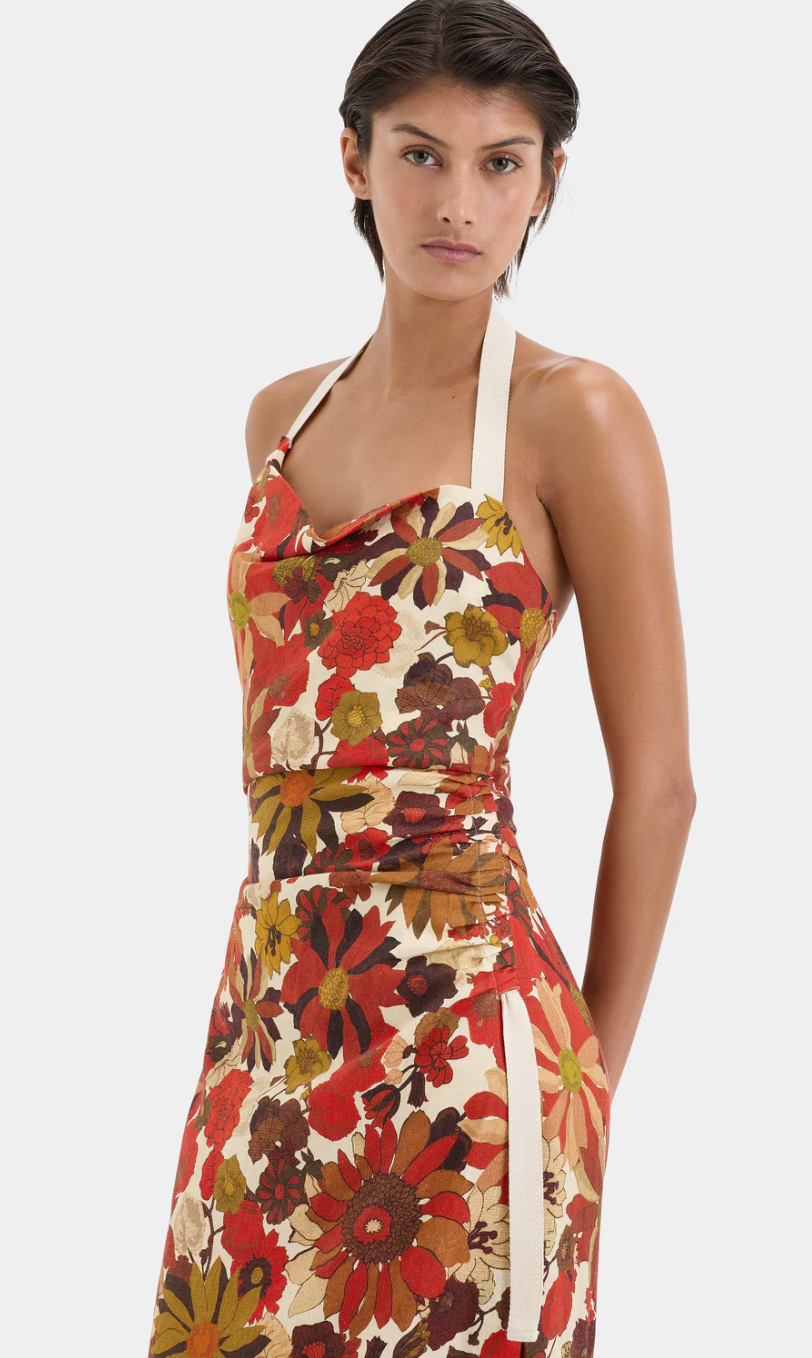 SIR. Castella Gathered Midi Dress