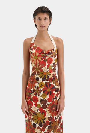SIR. Castella Gathered Midi Dress