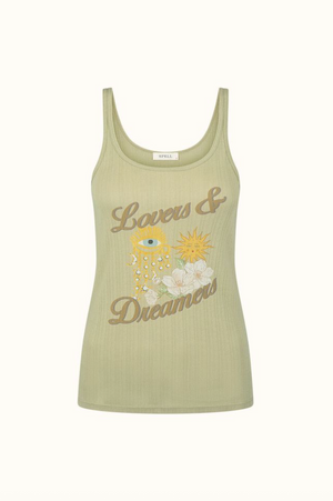 Spell Lovers & Dreamers Singlet - Sage